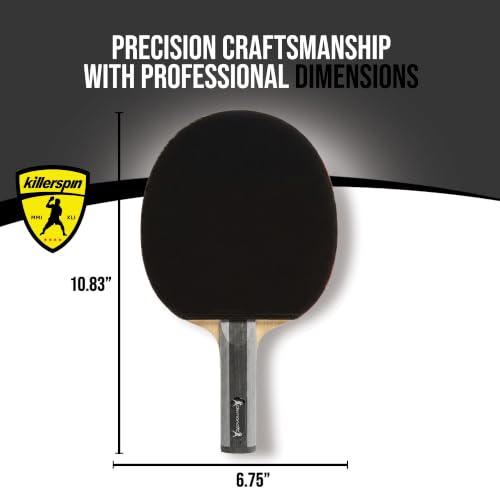 Image of Killerspin Diamond TC Ping Pong Paddle, Advanced Table Tennis Paddle, Memory Book Paddle Case, Red /Black