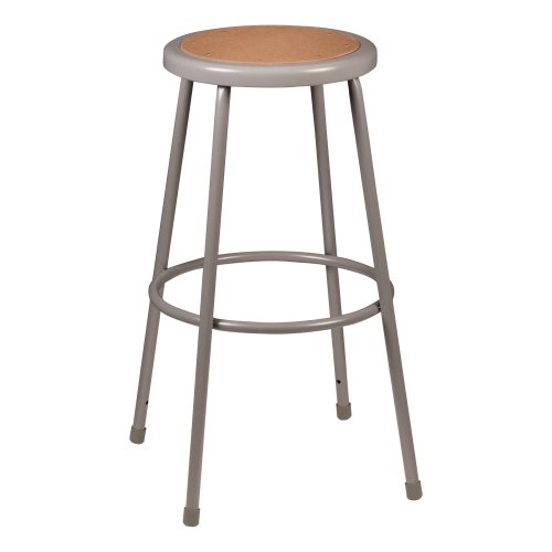 Norwood Grey Metal Lab Stool - Fixed Height (30
