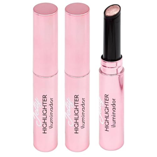 The Fruit Company Iluminador en Barra de Gelatina Facial Pack de 3 | Color Rosy Gem | Jelly Highlighter con Textura Suave y Brillante | Brillo Natural y Efecto Glow | Let It Shine