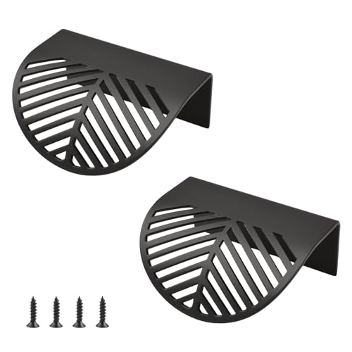 MOROBOR Solid Copper Finger Edge Pull, 2PCS Leaf Shaped Cabinet Handles