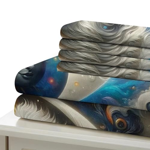 Housse de couette 3D Yin et Yang avec fermeture éclair en microfibre douce