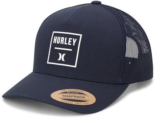 Image of Hurley Mens Trucker Hat - Flexible Quick Dry Fairway Mesh Trucker Hat for Men with Snapback Closure - Classic Mens Caps