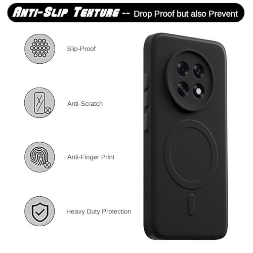Image of Cover for Oppo F31 Pro Plus 5G | MagFit Ring Design (Non-Magnetic) | Shockproof Protection | Anti-Slip Grip | Raised Camera Edges | Slim Protective Case for Oppo F31 Pro Plus 5G (Matte Black)