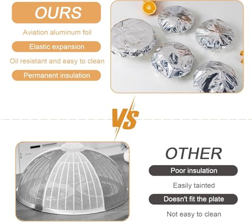 Fundas de papel de aluminio reutilizables de 11-28 cm para evitar salpicaduras 6