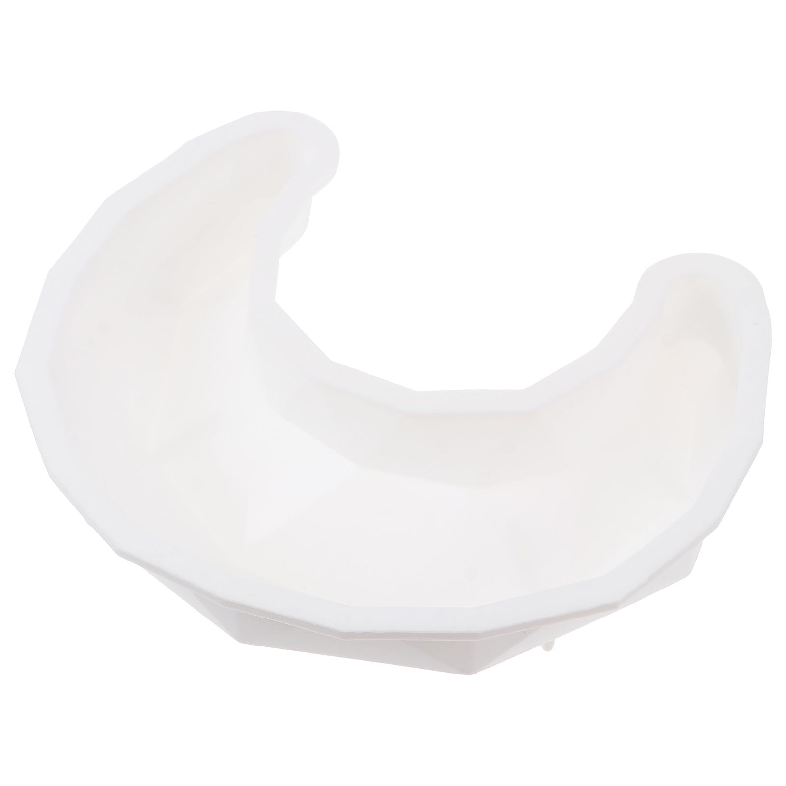 OSALADI Diamond Moon Crescent Silicone Mousse Cake Mold Large Size, White Non-Stick Baking Pan for Dessert, Moon Shape Cake Mold for Home Baking and Specialty Pastries