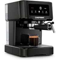 Chefman 15-Bar Pump CraftBrew Espresso Maker Machine with Steam Wand &1.5L Removable Water Tank (Stainless Black)