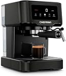 Chefman CraftBrew Machine à café expresso, machine à expresso numérique à pompe de 15 bars avec buse vapeur pour latte et cappuccino, machine à café expresso compacte avec réservoir d'eau amovible de 1,5 L - Noir
