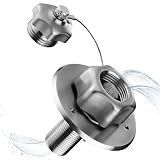 Senhozi RV City Water Inlet with Check Valve, All Metal RV Water Inlet with 3/4 GHT Female 1/2 NPT Male Connection. RV Water Inlet Replacement for Camper Motorhome Trailer Marine, SE004BN
