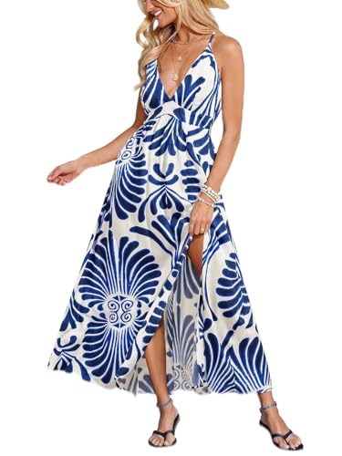 Image of CUPSHE Womens Summer Maxi Dress 2026 Sleeveless Long Sundresses Spaghetti Strap Flowy Boho Beach Vacation Dress