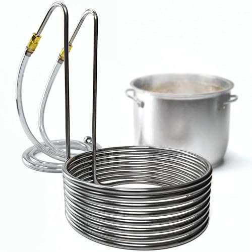 Coldbreak Wort Chiller – 25 Foot Food Grade Stainless Steel Tubing Coil – Water Chiller for Ice Bath Beer Brewing – Stainless Steel Knockout Immersion Beer Chiller – Home Brewing Equipment Made in USA
