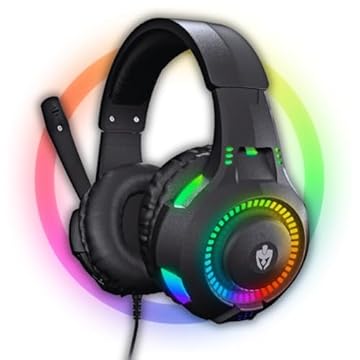 Fone De Ouvido Headset Gamer Luz Led RGB Compatível com Computador, Celular, Video Games