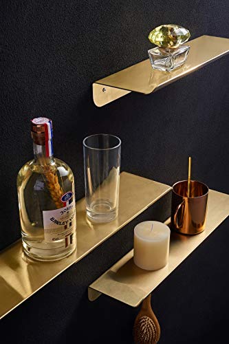 Bgl Metal Wall Shelf, Metal Floating Shelf Gold 15.7 Inches Wall Mount Stainless Steel 304 For Bathroom Organizer #TOP6