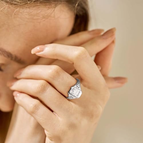 In Loving Memory with Wing Custom Name Ring Personalized Birthstone Rings for Women Personalized Engraved Ring with Angel Wing Memorial Rings Gifts for Loss of Loved One Mom Dad2