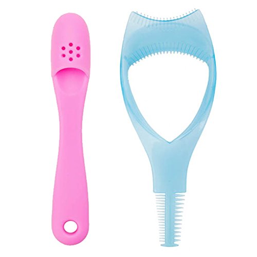 Blue Eyes Lashes Mascara Applicator / Application Guiding Tool With Eyelashes Comb And Pink Silicone Blackheads Facial Pores Cleaner / Face Skin Cleanser By VAGA