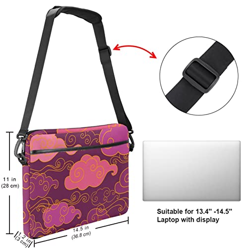 Bolsa de ordenador portátil tradicional oriental con diseño de nubes moradas con asa de 13.4-14.5 pulgadas - imagen 6