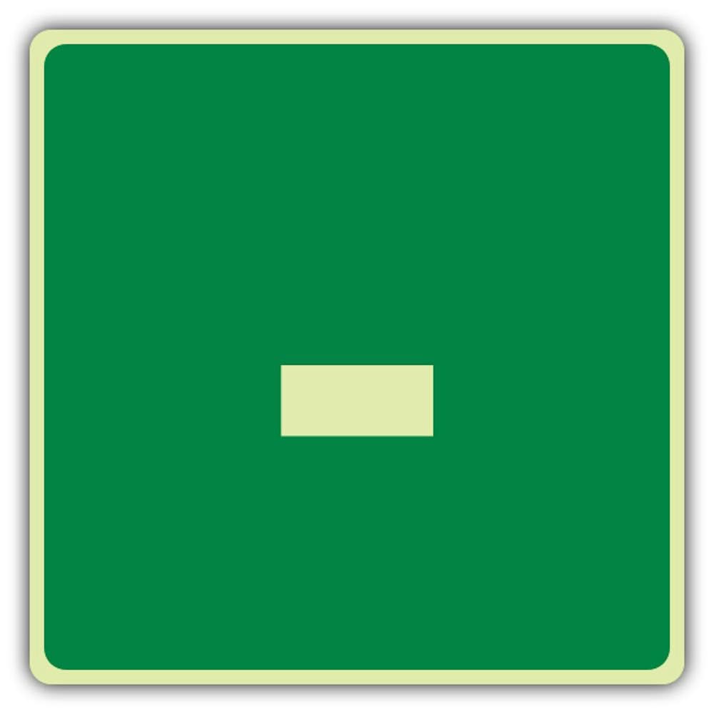 V Safety - Etiqueta para tablero que brilla en la oscuridad, letrero verde, 450 x 450 mm, hecha de vinilo autoadhesivo de triple brillo, señalización de seguridad profesional, fabricada en Gran