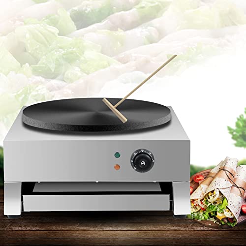 Crepe Maker Machine 16" Pancake Big Hotplate Non Stick (Electric 3000W) Adjustable Temperature For Commercial #TOP7
