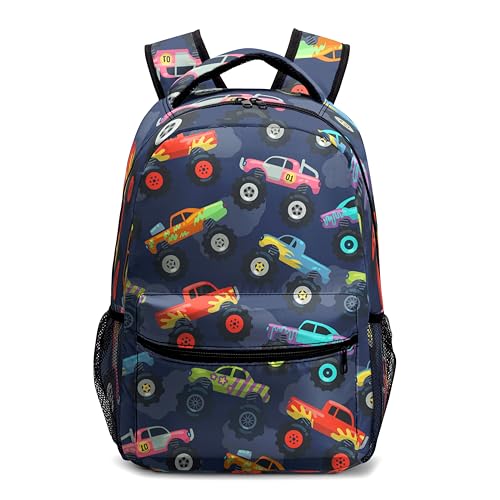 Kids Backpack for Boys Girls Galaxy Backpack and Monster Truck Backpack Set3