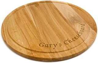 Personalised Round 30cm Beech Wood Cheese, Bread, Chopping Board, Any Message Laser Engraved