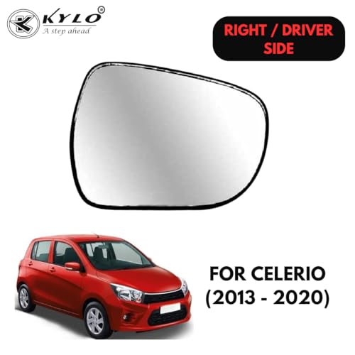 Image of KyloXtreme Celerio T-1 (2013-2020) Driver Side (Right Side) Car Side Mirror Glass /Tukdi /Sub Mirror Plate