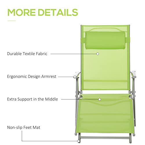 Outsunny Folding Reclining Outdoor Chaise Lounge #TOP30