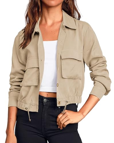 Onedreamer Women's Military Safari Cropped Jackets...