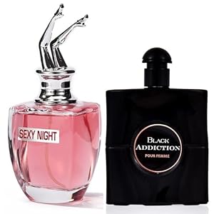 Pack of 2 – Black Addiction 80ml EDP + Sexy Night 100ml EDP | Perfume for Women – Elegant, Long-Lasting Fragrance | Floral, Jasmine, Citrus Rose, fragrance gift set