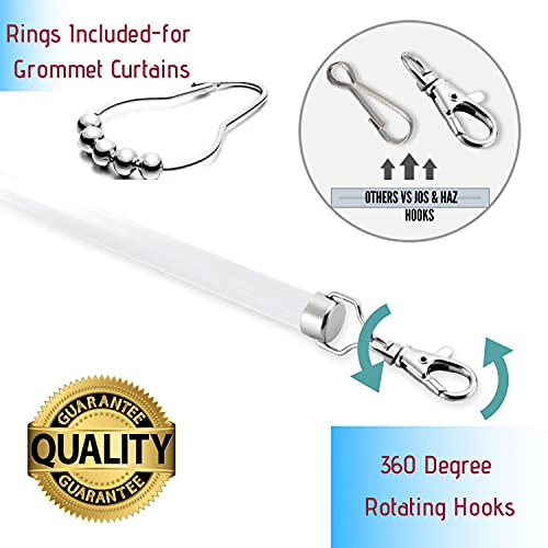 Jos & Haz Drapery Pull Rod 36\"(4 Pack)- Acrylic Curtain Pull Rod Wand for Opening and Closing Curtains, Versatile Drapery Wand Invisible, Curtain Wands for Grommet Drapes Window Blinds Rods (4)  - Thumbnail 3