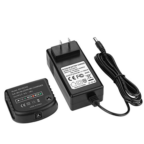 Pasuihcay 9.6V-18V Multi-Volt Battery Charger for Ni-Cd Ni- Battery Hpb18 Hpb18-Ope Hpb12 Hpb14 Fsb14 Fsb18 Fs120Bx Us Plug, black
