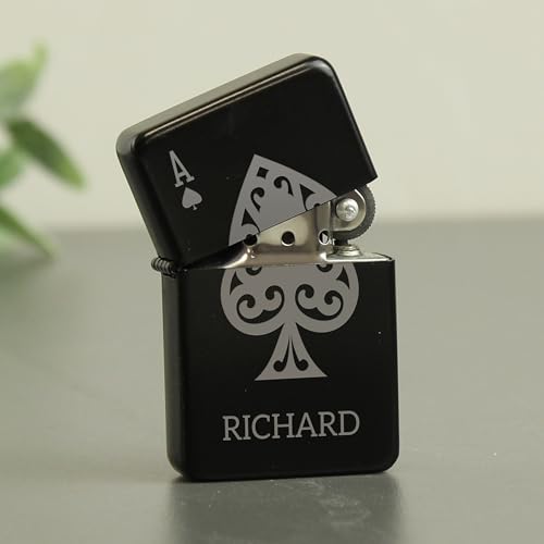 Personalised Ace of Spades Black Petrol Lighter