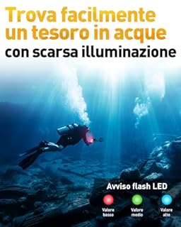 Hazlewolke Metal detector Subacqueo, Metaldetector Impermeabili da 130 Piedi con Modalità Pinpoint, Metal Detector Professionale Oro da 10" di Profondità per Adulti