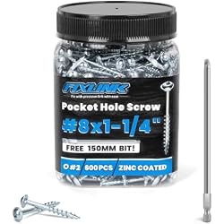 Pocket Hole Screws 1-1/4 Inch, FIXLINK Pocket Screws #8 X 1-1/4