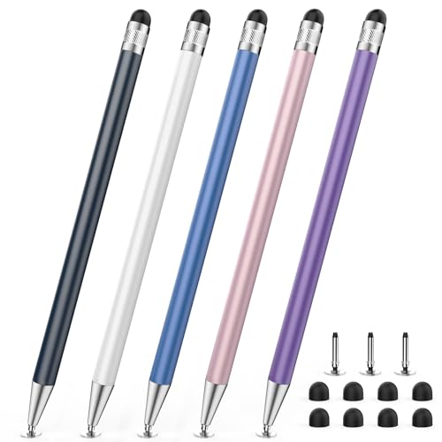 StylusHome Stylus Pen for Android Touch Screens Universal Stylus Pens for Apple/iPhone/Ipad pro/Mini/Air/Android All Capacitive Touch Screens Andriod Tablet Fine Point Disc Tip(5 Pcs)