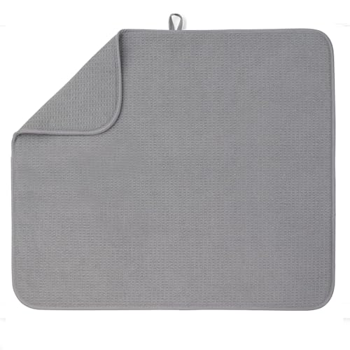 Bellemain XXL Dish Mat Microfiber Dish Drying Mat, Super absorbent (Grey, 16