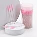 100 Pcs Disposable Mascara Wands, Lash Brushes with Container, Crystal Eyebrow Spoolies Brush for Eyelash Extensions (Pink, Hotpink)