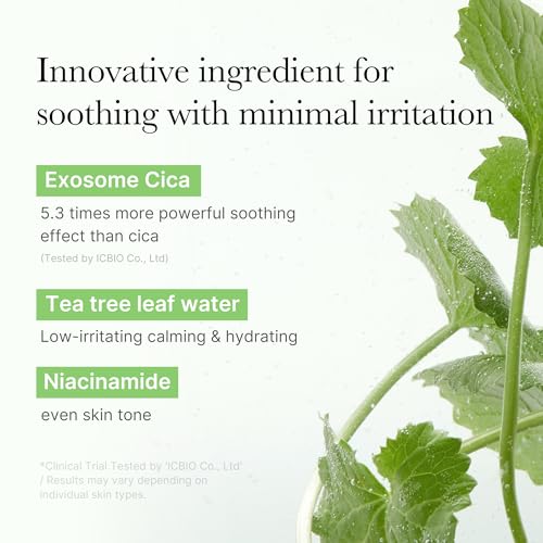 medicube Exosome CICA Tea Tree Calming Toner Pads for Sensitive Skin with Centella Asiatica Help Reduce Redness & breakouts. Low-irritating & Hydrating Daily Care, Korean Skincare, Vegan (100 Pads)