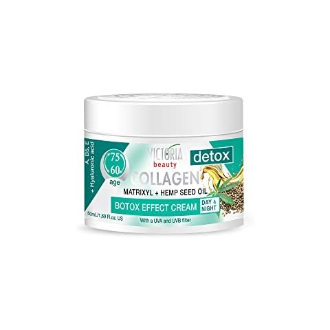 Victoria Beauty Face Cream for Mature Skin (Age 60-75) - Collagen Cream - Day and Night Anti-Aging Anti Wrinkle Moisturiser with Hyaluronic Acid, Matrixyl 3000, Hemp Seed Oil - UVA/UVB Filter, 50ml Cover
