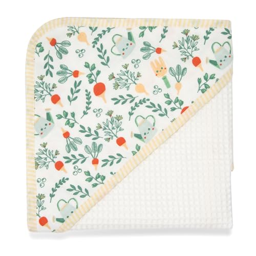 Image of TIDY SLEEP Waffle Design Baby Bath Towel - Ultra Soft, Highly Absorbent Garden Delight
