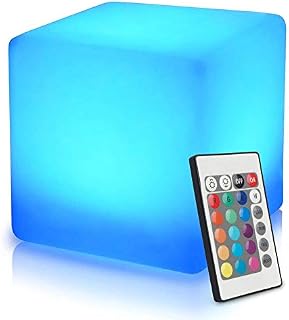 Mr.Go 16-inch 40cm Rechargeable LED Light Cube Stool Waterproof with Remote Control Magic