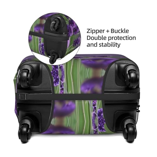 Purple Lavender Colored Flowers Print Luggage Suitcase Cover Protector Luggage Washable Covers With Concealed Zipper4