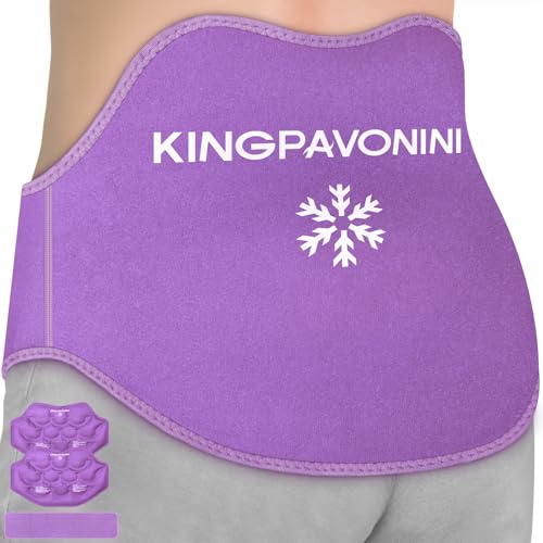 KingPavonini Extra Large Ice Pack for Back Pain Relief with Extension Strap, Reusable Lower Back Gel...