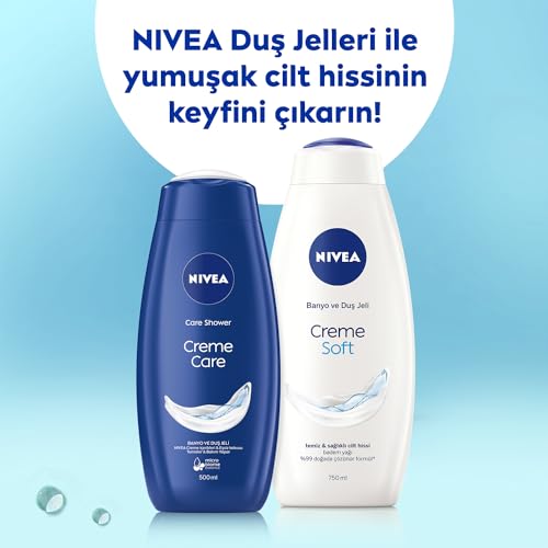 NIVEA Creme Soft Kremsi Dokunuş Banyo ve Duş Jeli 500 ml, Pro-Vitamin,Badem Yağı, Nemlendirme