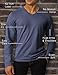 H2H Men's V-Neck Long Sleeve Light Weight T Shirts - Slim Fit Casual Gray US S/Asia M (KMTTL0374)