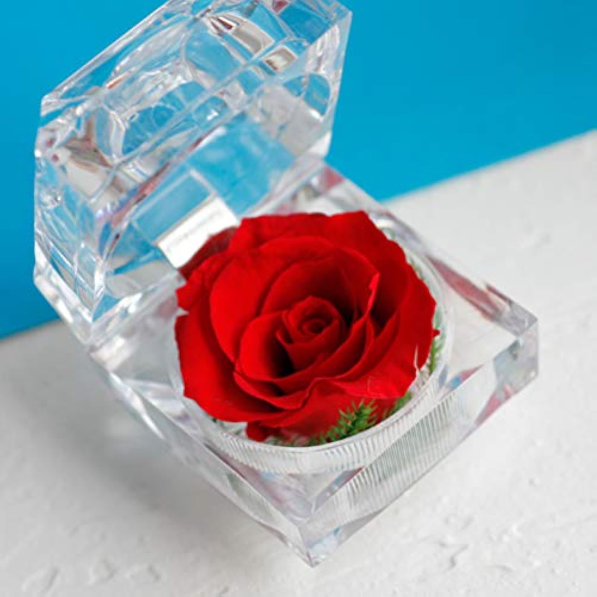 Preserved Flower Acrylic Gift Box Ring Case Gift