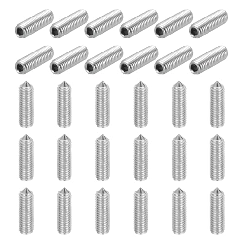 Vis sans tête pointe conique M6 en inox 304 antirouille pour blocage stable, 60 pièces