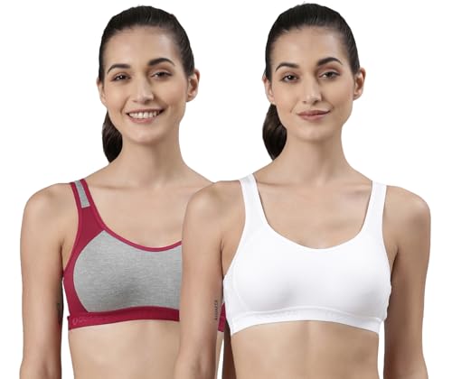 Image of Dollar Missy Pack of 2 Women's Cotton Wire-Free Moulded Sports Bra