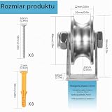 2 szt. Koła pasowe do lin, koła pasowe, koła pasowe z rowkiem U, Koła pasowe do podnoszenia dźwigów do lin, liny linowe, nośność 200 kg