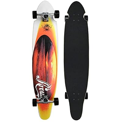 Krown Kicktail Orange Sunset Longboard Complete 9x43
