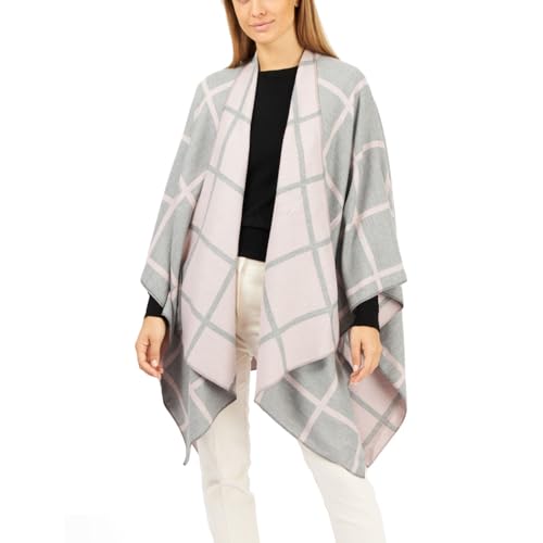 Image of Women's Shawl Wrap Poncho Ruana Cape Cardigan Sweater Open Front for Fall Winter Spring