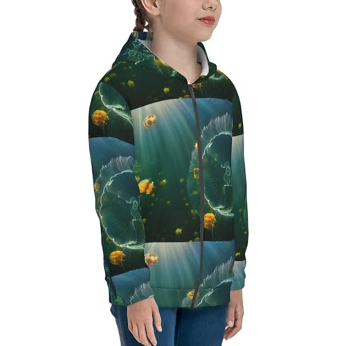 Jelly Fish Kid Hoodies Boys Zip Up Sweatshirts Girls Pullover with Pocket4